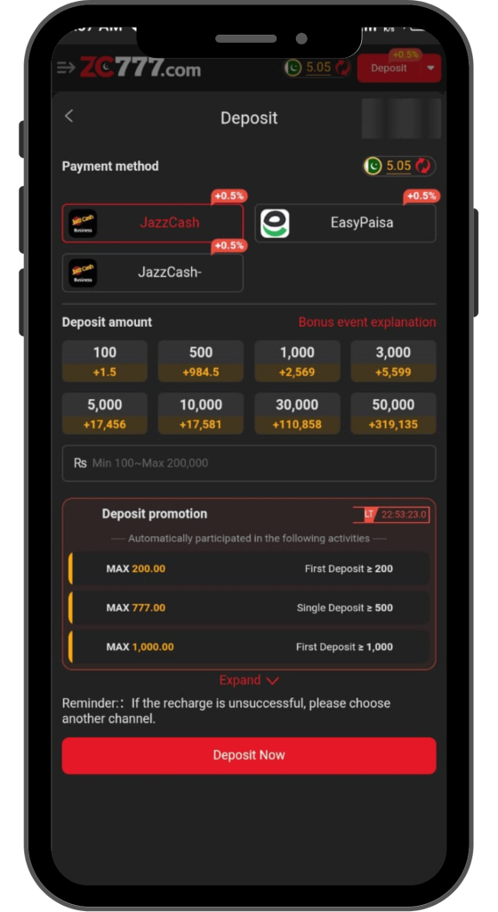 ZC777 Game APK download screen